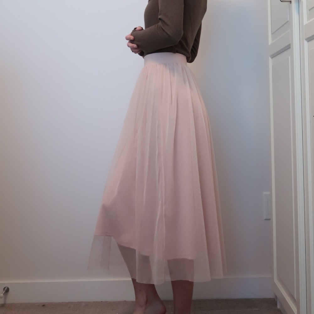 Soft Pink Midi Skirt